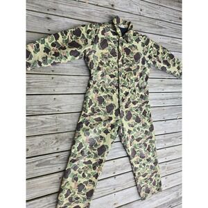 Vintage KEY Imperial Distressed Camo Insulated Hunting Coverall USA Men XL